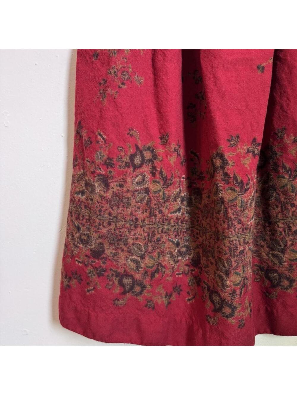 Vintage 80s/90s John Mazzo Corbin Floral Pleated Midi Skirt - Picture 3 of 8